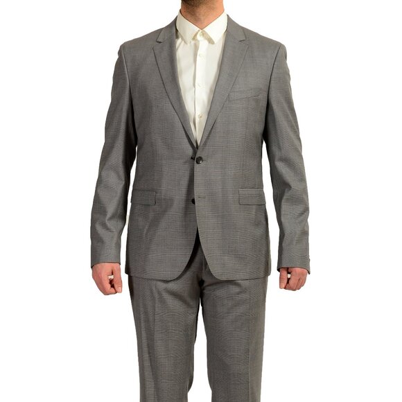 Hugo Boss Men's "Ryan4/Win2" Gray 100% Wool Two Button Suit US 44R IT 54R - Picture 1 of 13